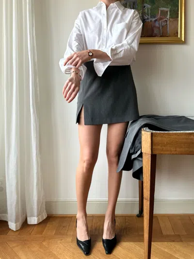 Djerf Avenue Must Have Mini Skirt Grey In White