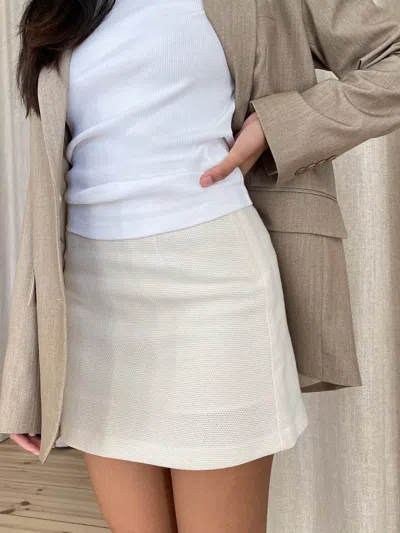 Djerf Avenue Occasion Skirt Cream In White