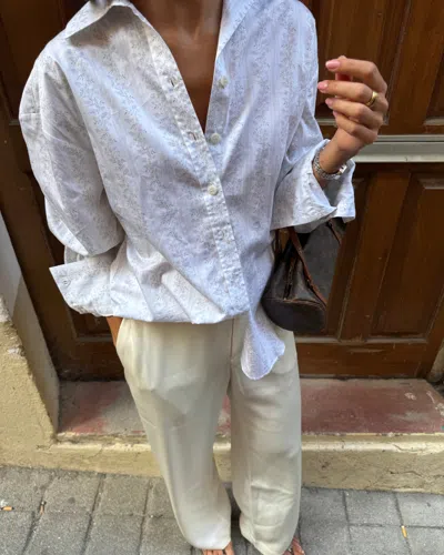 Djerf Avenue Poplin Classic Shirt Lilac Dreams In Blue