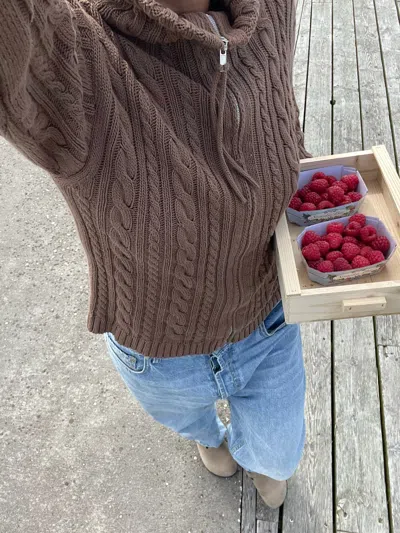 Djerf Avenue Ready Set Go Cardigan Brown