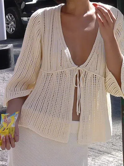 Djerf Avenue Sorella Top Cream In Neutral