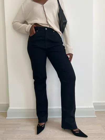 Djerf Avenue Straight Jeans Midnight Black - Tall