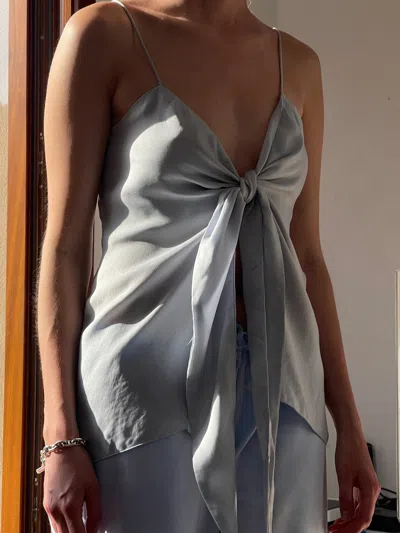 Djerf Avenue Tie Tank Top Baby Blue