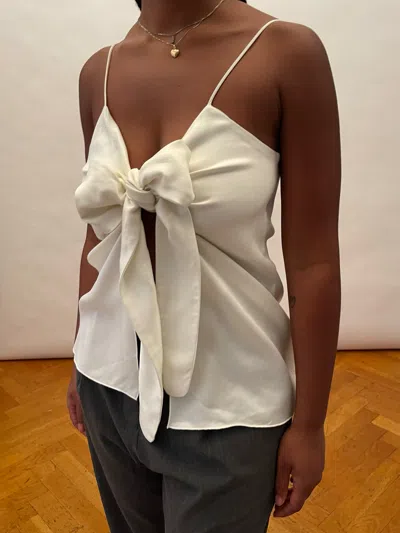 Djerf Avenue Tie Tank Top Cloud In White