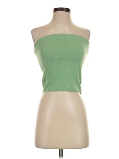 Pre-owned Djerf Avenue Tube Top Green Strapless Neckline Tops