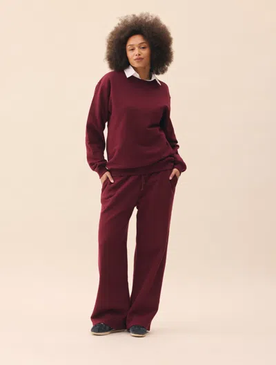 Djerf Avenue Wide Leg Sweatpants Burgundy