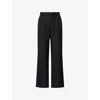 Djerf Avenue Womens  Favourite Wide-leg Stretch-woven Trousers In Black