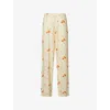 Djerf Avenue Womens  Go Slow Fruit-print Stretch-woven Pyjama Bottoms In Neutral