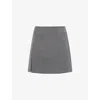 Djerf Avenue Womens  Must Have Split Stretch-woven Mini Skirt In Gray