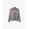 Djerf Avenue Womens  On The Go Relaxed-fit Woven Shirt In Gray
