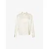 Djerf Avenue Womens  Satin Relaxed-fit Woven Shirt In White