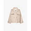 Djerf Avenue Womens  Short Oversized Cotton Trench Coat In Neutral