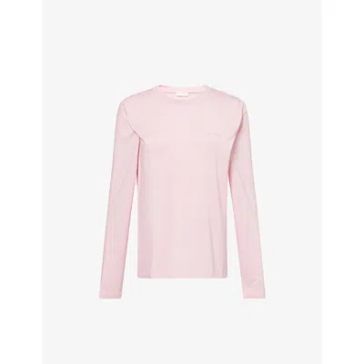 Djerf Avenue Womens Pink Go Slow Long-sleeves Stretch-woven Top