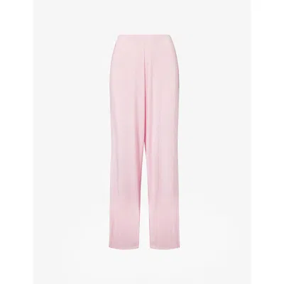 Djerf Avenue Womens Pink Go Slow Wide-leg Stretch-jersey Pyjama Trousers