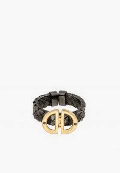 Djihan Ladybug Ring In 18-karat Yellow Gold In Black