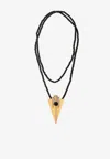 Djihan Petra Volcanic Stone Chain Necklace In 18-karat Rose Gold With Diamonds In Black