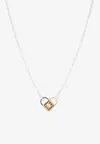 Djihan Unlock My Heart Diamond Necklace In 18-karat Yellow And White Gold In Silver