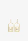 Djihan Unlock My Heart Diamond Paved Earrings In 18-karat Yellow Gold In Gold