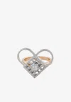 Djihan Unlock My Heart Diamond Ring In 18-karat Rose Gold In Silver