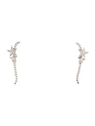 Pre-owned Djula 18k Diamond Star Ear Climbers In Multicolor