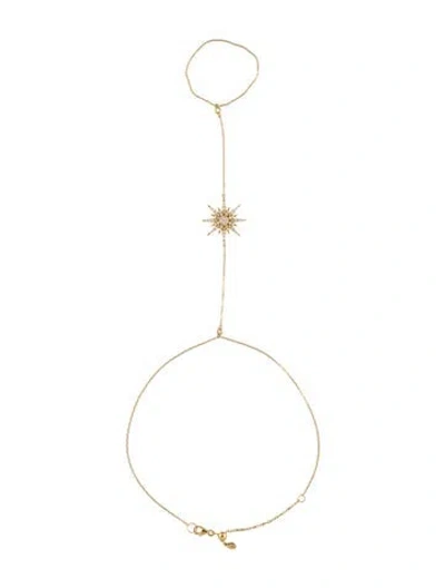 Pre-owned Djula 18k Diamond Starburst Ankle Chain In Multicolor