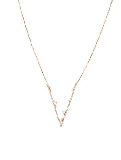 Pre-owned Djula 18k Diamond V Fairytale Pendant Necklace, 17" In Multi