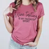 Dk Handmade Wine Tasting Is My Favorite Sport T-shirt In Heather Red