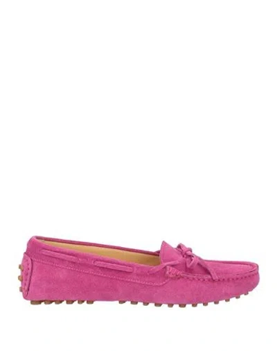 D★kate Woman Loafers Magenta Size 7.5 Leather In Purple