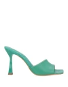 D★kate Woman Sandals Light Green Size 8 Leather