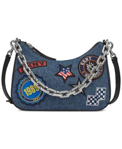 Dkny 1989 Capsule Demi Small Denim Crossbody In Denim,black