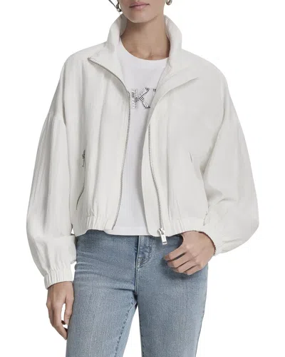 Dkny 1989 Logo Peached Trench Light Jacket In White