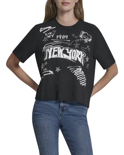 Dkny 1989 Notebook Scribbles T-shirt In Black