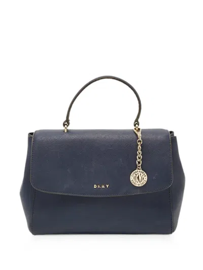 Pre-owned Dkny 2019 Leather Shoulder Bag In Blue