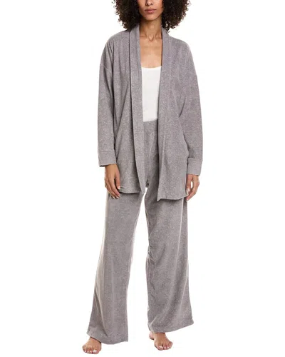 Dkny 2pc Cardigan & Pant Lounge Set In Gray