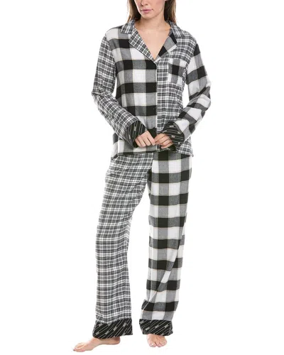 Dkny 2pc Notch Top & Pant Sleep Set In Black