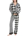 Dkny 2pc Notch Top & Pant Sleep Set In Black