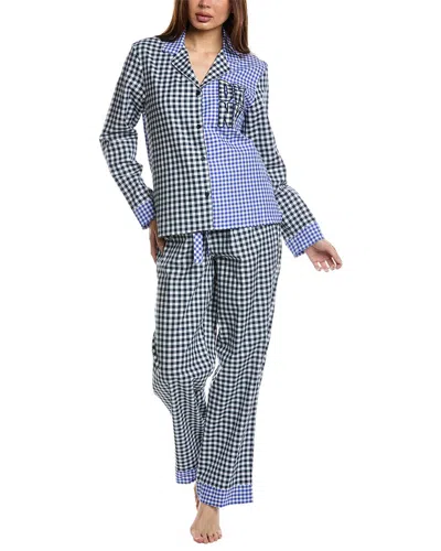 Dkny 2pc Notch Top & Pant Sleep Set In Blue