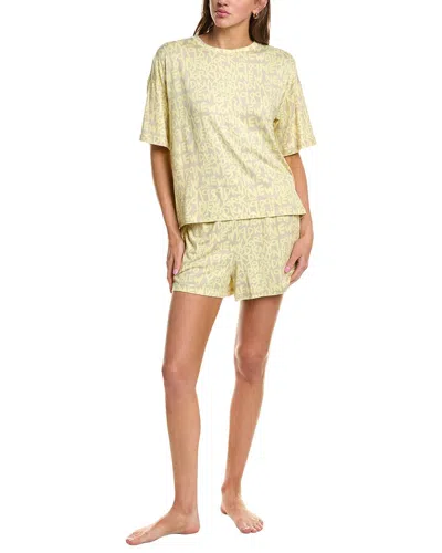 Dkny 2pc Pajama Boxer & Shirt Set In Yellow