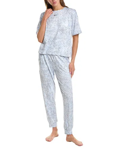 Dkny 2pc Pajama Pant & Shirt Set In Blue