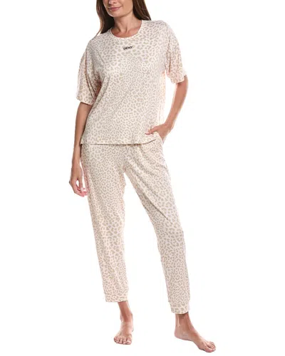 Dkny 2pc Top & Jogger Sleep Set In Pink