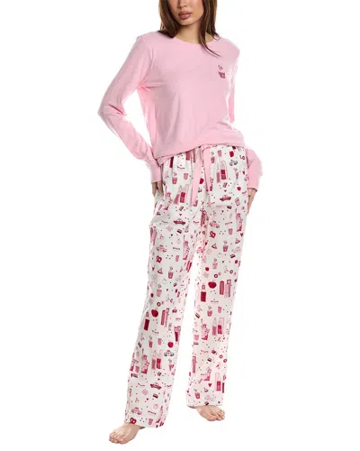 Dkny 2pc Top & Pant Sleep Set In White