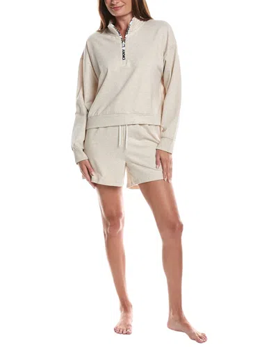 Dkny 2pc Top & Short Sleep Set In Neutral