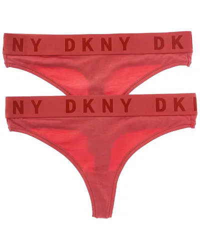 Dkny 2pk Boyfriend Thong In Pink
