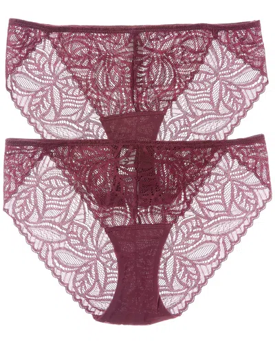Dkny 2pk Deco Lace Bikini In Burgundy