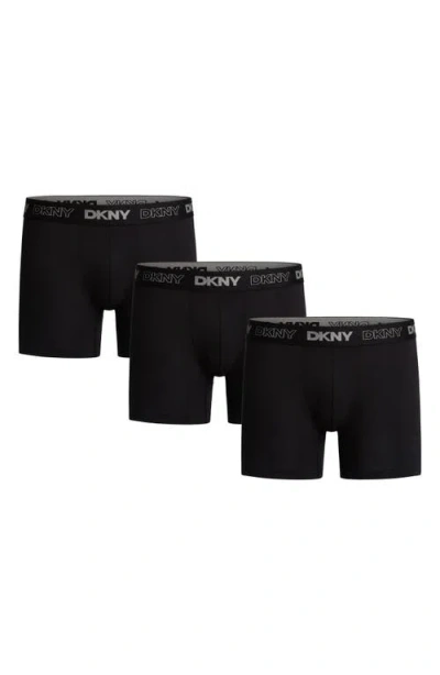 Dkny 3-pack Eco Active Boxer Briefs In Black