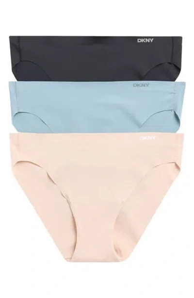 Dkny 3-pack Laser Cut Bikini In Multi