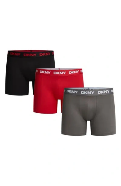 Dkny 3-pack Soft Touch Boxer Briefs In Multi