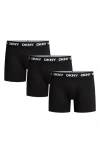 Dkny 3-pack Ultralight Microfiber Mesh Trunks In Black