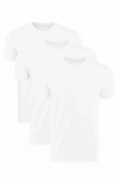 Dkny 3-pack Stretch Cotton Crewneck T-shirts In White