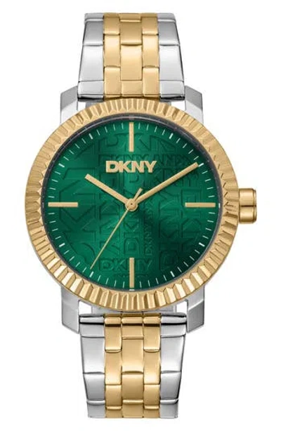 Dkny 316l Bracelet Watch In 2 Tone Ss/g